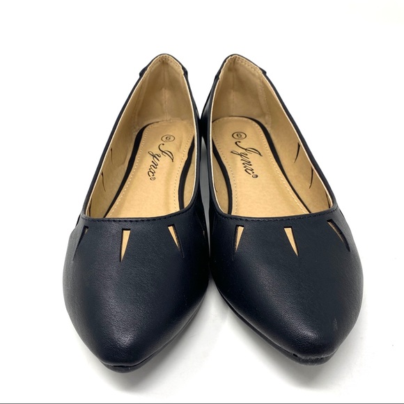 Black Cut Out Vegan Leather Flats - Picture 7 of 10